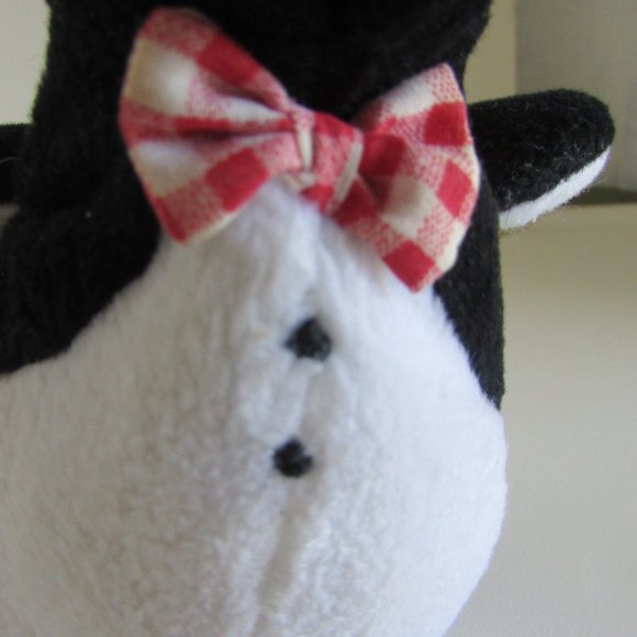 Penguin 5.5" Dakin Emperor Penguin Bean Bag Plush Red White Bow Tie - Picture 11 of 15